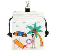 Golf Pouch with Drawstrings,PU Organizer Pouch for Golf Ball | Drawstring Golf Accessories Bag for Golf Balls, Tees, Ball Markers, Hat Clips, White, Refer to description, Unisex