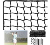 Golf Practice Fence Net, 3 x 5 m, Golf Net, Black Polyester Golf Net with Safety Buckle and Elastic Cable, 3 mm Knotted HDPE Net for Golf, Baseball, Hockey for Indoor, Outdoor, Garden