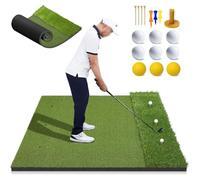 Golf Practice Hitting Mat, Dual-Turf Training Mat with 6 Accessories for Driving, Chipping, Putting, Premium Artificial Turf for Indoor and Outdoor Use