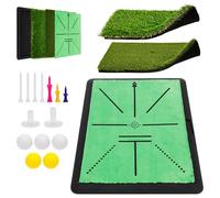Golf Practice Mat, Replaceable Practice Hitting Mats, Golf Exercise Mat with Non Slip Rubber Base for Percussion Analysis Swing Training Indoor Outdoor Beginners Adults