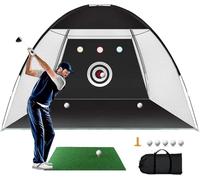 Golf Practice Net,3Mx2M All in 1 Home Golf Hitting Aid Nets for Backyard -1 Mat -5 Balls - 1 Tees-1 Carry Bag-Men Kids Indoor Outdoor Sports Game