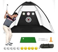 Golf Practice Net, JARAGAR 10 X 7 Ft Golf Chipping Net with Hitting Mat and Carry Bag for Backyard Driving, Golf Nets for Garden Indoor Outdoor Training Equipment