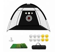 Golf Practice Net Set with Mat and 10 Balls, 10x7ft Backyard