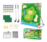 Golf Practice Set - Upgraded 54 Inch Hitting Mat With Stand, Sticky Ball Target Game, Indoor Outdoor Backyard Family Activity, Skill Improvement Training Equipment | Portable Design For Children Teens