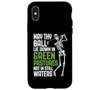 Golf Prayer Green Pastures Funny Skeleton Golfer Quote Case for iPhone X/XS