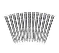 Golf Pride MCC Plus4 Golf Club Grip - All-Weather Hybrid Grip with Larger Lower Hand - Brushed Cotton Cord & Pebbled Texture - Jumbo - Grey - 13 Pack