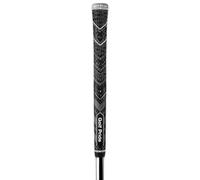 Golf Pride MCC Plus4 Golf Club Grip - All-Weather Hybrid Grip with Larger Lower Hand - Brushed Cotton Cord & Pebbled Texture - Standard - Black/Grey