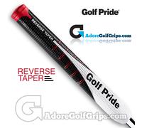 Golf Pride Reverse Taper Round Medium Midsize Putter Grip - Black / White / Red