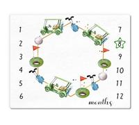Golf Print Baby Monthly Milestone Blanket Newborn Baby Boy Green Gender Neutral Newborn and Nursery Essentials Personalized Ideas for Nursery Decor (Green, Golf)