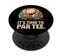 Golf Pun Retro Vintage It's Time To Par Tee PopSockets Adhesive PopGrip