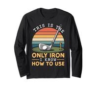 Golf Pun Retro Vintage This is The Only Iron I Know How to Long Sleeve T-Shirt