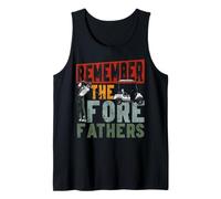 Golf Pun Vintage Retro Remember The Fore Fathers Tank Top