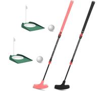 Golf Putter 2 Pack Golf Putters for Men & Women Two-Way Mini Putter Right or Left Handed Golfers Adjustable Training Club Golf Set with 2 Balls & 2 Flag Cups for Kids,Teenagers, Adults, Black & Pink