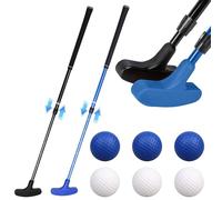 Golf Putter Adjustable for Youth & Adults - Extendable 2-Way Putter with 3 White & 3 Blue Balls, Perfect for Sticky Golf Game, Left/Right Hand Teens Golf Clubs Set for Indoor & Outdoor Practice