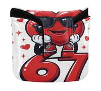 Golf Putter Cover Mallet Magnetic Closure Golf Putter Headcovers for Most Brand PU Leather Waterproof Valentine Cool Heart 67