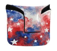 Golf Putter Cover Mallet Magnetic Golf Gifts for Most Brand Waterproof PU Leather Red White Blue Tie Dye USA Flag Stars Stripes
