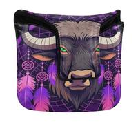 Golf Putter Cover Mallet Magnetic Putter Headcover for Mallets and Square PU Leather Waterproof Dream Catcher Cow