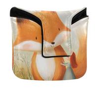 Golf Putter Cover Mallet Magnetic Putter Headcovers for Mallet Square PU Leather Waterproof Chubby Fox Perfect with A Little Girl