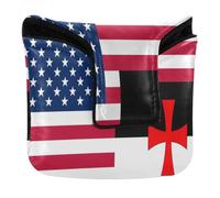 Golf Putter Cover Mallet Magnetic Putter Headcovers for Mallet Square PU Leather Waterproof Flag of The United States Knights Templar Battle