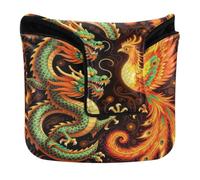 Golf Putter Cover Mallet Magnetic Putter Headcovers for Most Brand Waterproof PU Leather Traditional Chinese Dragon Phoenix