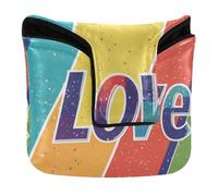 Golf Putter Cover Mallet Magnetic Putters Headcover for Most Brand PU Leather Waterproof Pride Month A Colorful Stripe