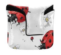 Golf Putter Cover Mallet Magnetic Putters Headcovers for Most Brand PU Leather Cartoon Kawaii-Style Lady Bug