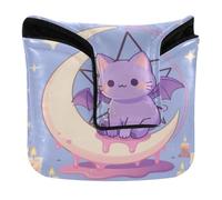 Golf Putter Cover Mallet Magnetic Snap Golf Putters Headcovers for Mallets and Square PU Leather Kawaii-Style Pastel Goth Cute Scary Black Cat