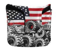 Golf Putter Cover Mallet with Magnetic Closure Golf Putters Headcovers for Most Brand PU Leather Waterproof Monsters Truck USA Flag