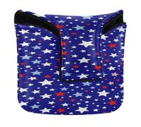 Golf Putter Covers Magnetic Closure Golf Accessories for Men and Women Waterproof PU Leather Red White Blue USA Flag Patriotic Stars Pattern Graphic