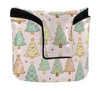 Golf Putter Covers Magnetic Putter Headcovers for Mallets and Square PU Leather Christmas Tree & Floral Winter