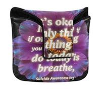 Golf Putter Covers Magnetic Snap Putter Headcover for Mallets and Square PU Leather Waterproof It's Okay If The Thing You Do Today is Breathe
