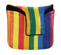 Golf Putter Covers Magnetic Snap Putter Headcovers for Mallets and Square PU Leather Pride Month A Colorful Stripe