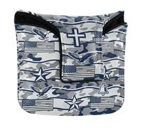 Golf Putter Covers Mallet Magnetic Bird Faith Flag Camouflage Putters Headcovers for Mallets and Square PU Leather Waterproof funda con cierre magnético para Palos de Golf