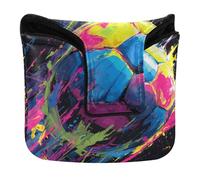 Golf Putter Covers Mallet Magnetic Closure Putter Headcover for Mallets and Square PU Leather Colorful Soccer Ball