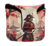 Golf Putter Covers Mallet Magnetic Golf Putter Headcover for Most Brand PU Leather Samurai Warrior Katana Mount Fuji Cherry