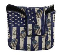 Golf Putter Covers Mallet Magnetic Golf Putters Headcovers for Men and Women PU Leather Waterproof Camouflage National Us Flag Dog Tag Soldier Army Veteran