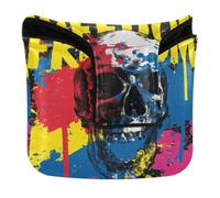 Golf Putter Covers Mallet Magnetic Snap Graffiti Colorful Skull