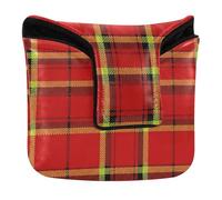 Golf Putter Covers Mallet with Magnetic Closure Golf Putters Headcovers for Most Brand PU Leather Scottish Red Grid