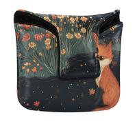Golf Putter Covers with Magnetic Closure Golf Gifts for Mallets and Square PU Leather Cute Fox A River