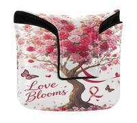Golf Putter Covers with Magnetic Closure Putters Headcovers for Mallets and Square PU Leather Waterproof Love Blooms Floral Heart Tree