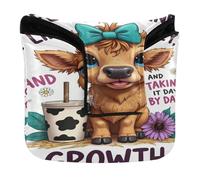 Golf Putter Covers with Magnetic Closure Putters Headcovers for Mallets and Square PU Leather Waterproof Life's A Journey Baby Cow Growth