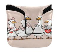 Golf Putter Covers with Magnetic Closure Putters Headcovers for Mallets and Square PU Leather Waterproof Valentine Cute Gooses Group