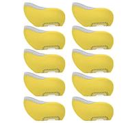 Golf Putter Head Covers, Iron Club Protection, 10 Pcs See Through Window Neoprene Covers - Durable Material, Wide Opening Design, Easy Use for Left and Right Hand Golfers (Yellow)