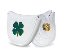 Golf Putter Headcover, Four-Leaf Clover Putter Cover Blade Putter Cover Mallet, White (for Mallet)