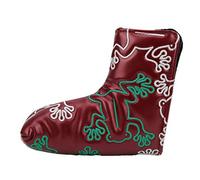 Golf Putter Headcover with Embroidery, Magnetic Closure PU Protective Cover for Putter Head, Thick Plush Lining, Waterproof Dustproof Design for Men and Women Golfers (Wine Red)