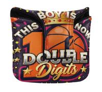 Golf Putter Mallet Head Cover Magnetic Closure Putter Headcovers for Men and Women PU Leather Boy Double Digits Ten Basketball 10 Year Old Birthday