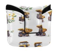 Golf Putter Mallet Head Cover Magnetic Putters Headcovers for Men and Women Waterproof PU Leather Cartoon Cute Mining Car