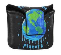 Golf Putter Mallet Head Cover with Magnetic Closure Golf Putter Headcover for Most Brand PU Leather There is No Planet B Dripping Paint Art