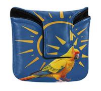 Golf Putter Mallet Head Cover with Magnetic Closure Putter Headcover for Mallet Square PU Leather Waterproof Sun Conure Parrot Sunny Sunshine