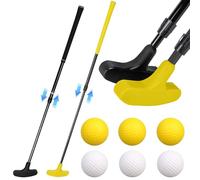 Golf Putter with Adjustable Shaft - 2-Way Adult Putting Trainer Includes 6 Practice Balls, Portable Golf Club for Indoor & Outdoor Putting Practice, Left & Right Handed